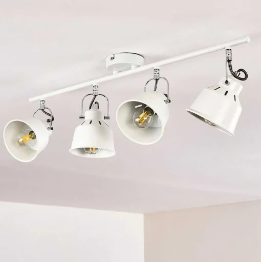 Plafonnier Safari Blanc, 4 Lumieres