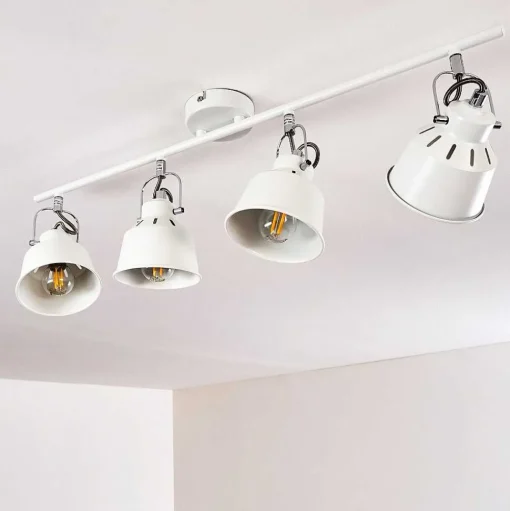 Plafonnier Safari Blanc, 4 Lumieres