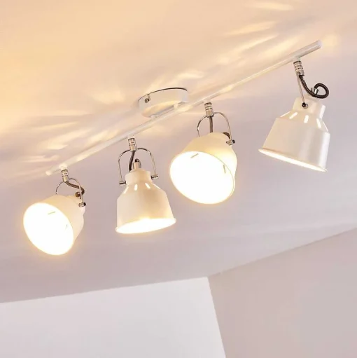 Plafonnier Safari Blanc, 4 Lumieres