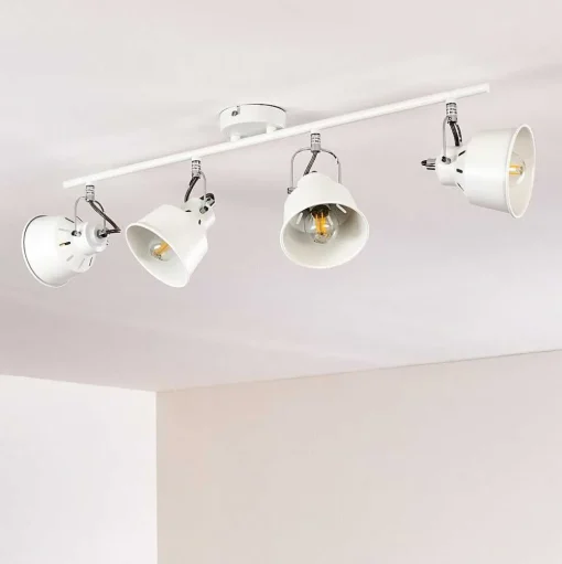 Plafonnier Safari Blanc, 4 Lumieres