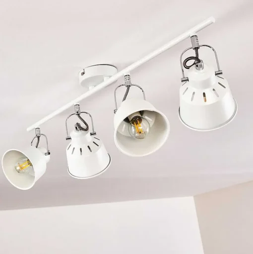 Plafonnier Safari Blanc, 4 Lumieres