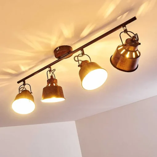 Plafonnier Safari Rouille, 4 Lumieres