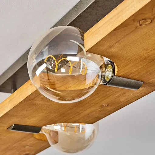 Plafonnier Santorum Argent Oxyde, Ecru, 4 Lumieres