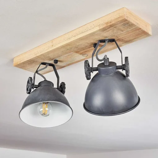 Plafonnier Svanfolk Bleu, Brun, Gris, Blanc, 2 Lumieres