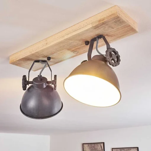 Plafonnier Svanfolk Bleu, Brun, Gris, Blanc, 2 Lumieres