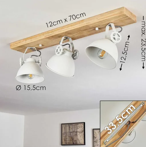 Plafonnier Svanfolk Brun, Blanc, 3 Lumieres