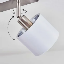 Plafonnier Tibro Argente, Blanc, 4 Lumieres