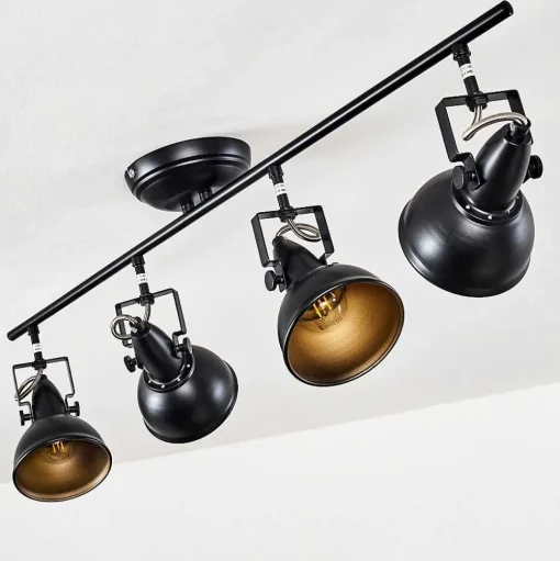 Plafonnier Tina Noir, 4 Lumieres