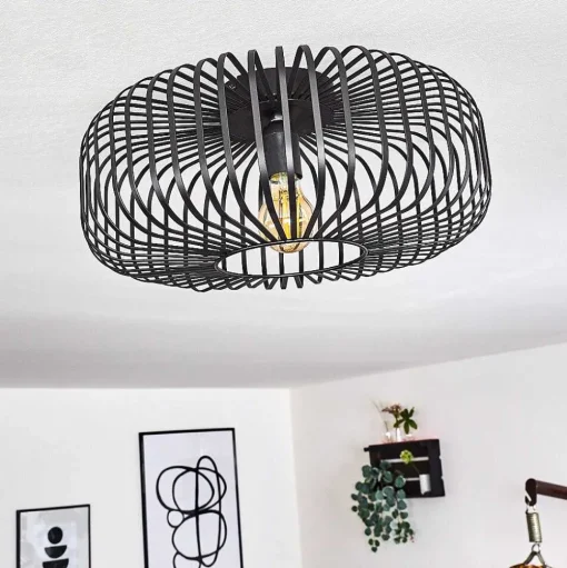 Plafonnier Wemude Noir, 1 Lumiere