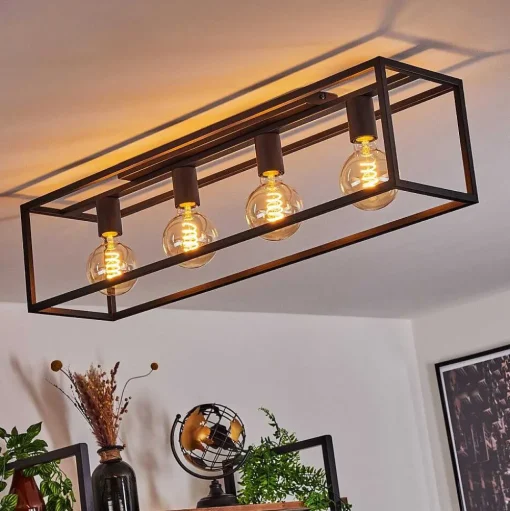 Plafonnier Wick Noir, 4 Lumieres
