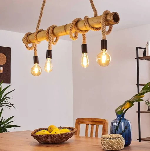 Suspension Asmara Brun, 4 Lumieres