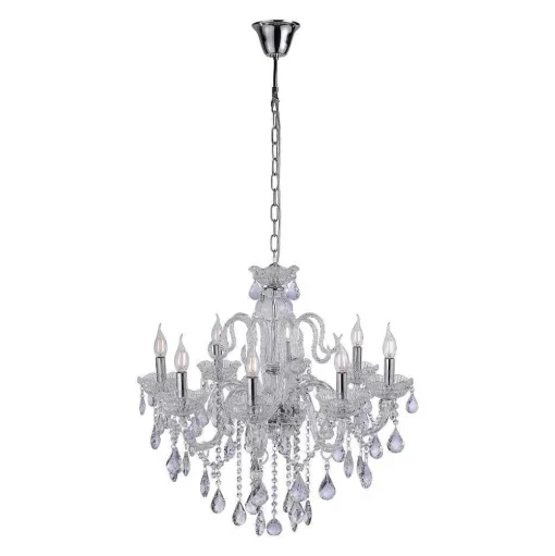 Suspension Paul Neuhaus Gracia Transparent, 8 Lumieres