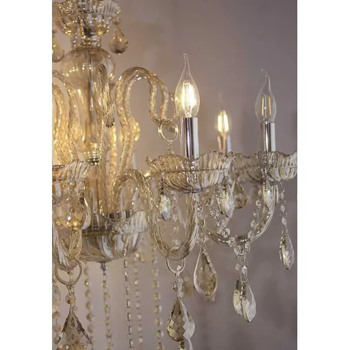 Suspension Paul Neuhaus Gracia Champagne, 8 Lumieres